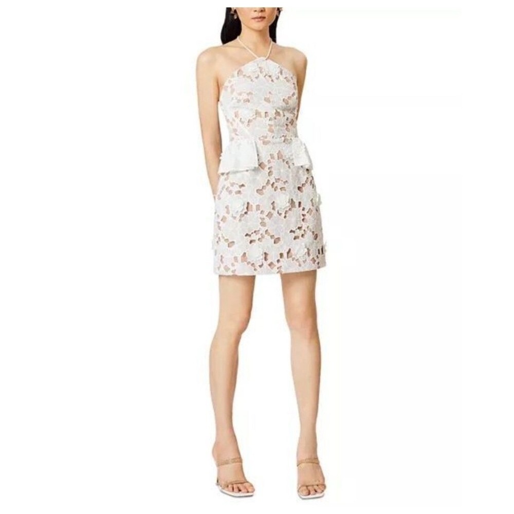 NWT Elliatt Seafarer Lace Halter Neck Mini Dress in White Size XS  $319 - Picture 3 of 11